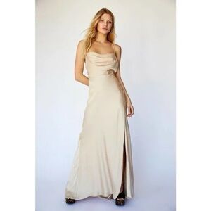 Fame & Partners Free People Champagne  Evening Dress